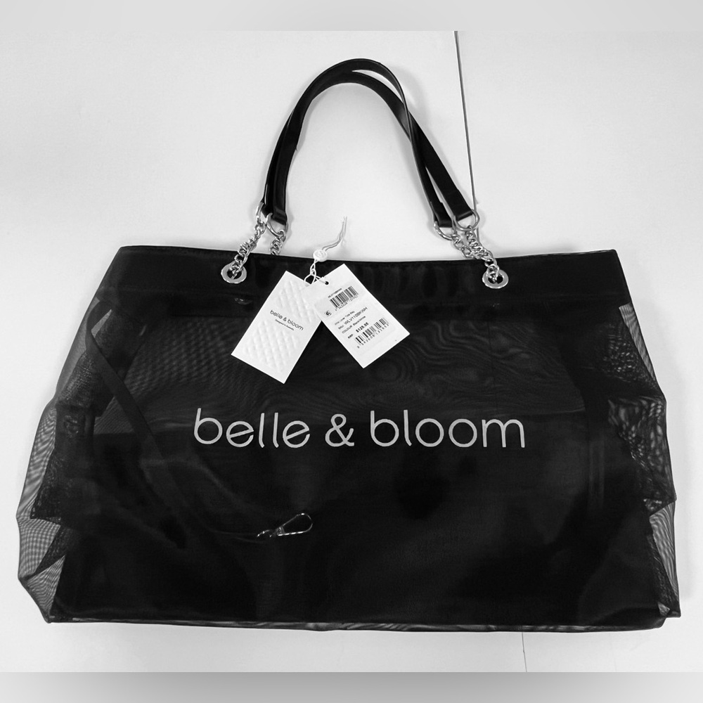 Belle & Bloom Wild Lover Black Mesh & Chain Tote Bag